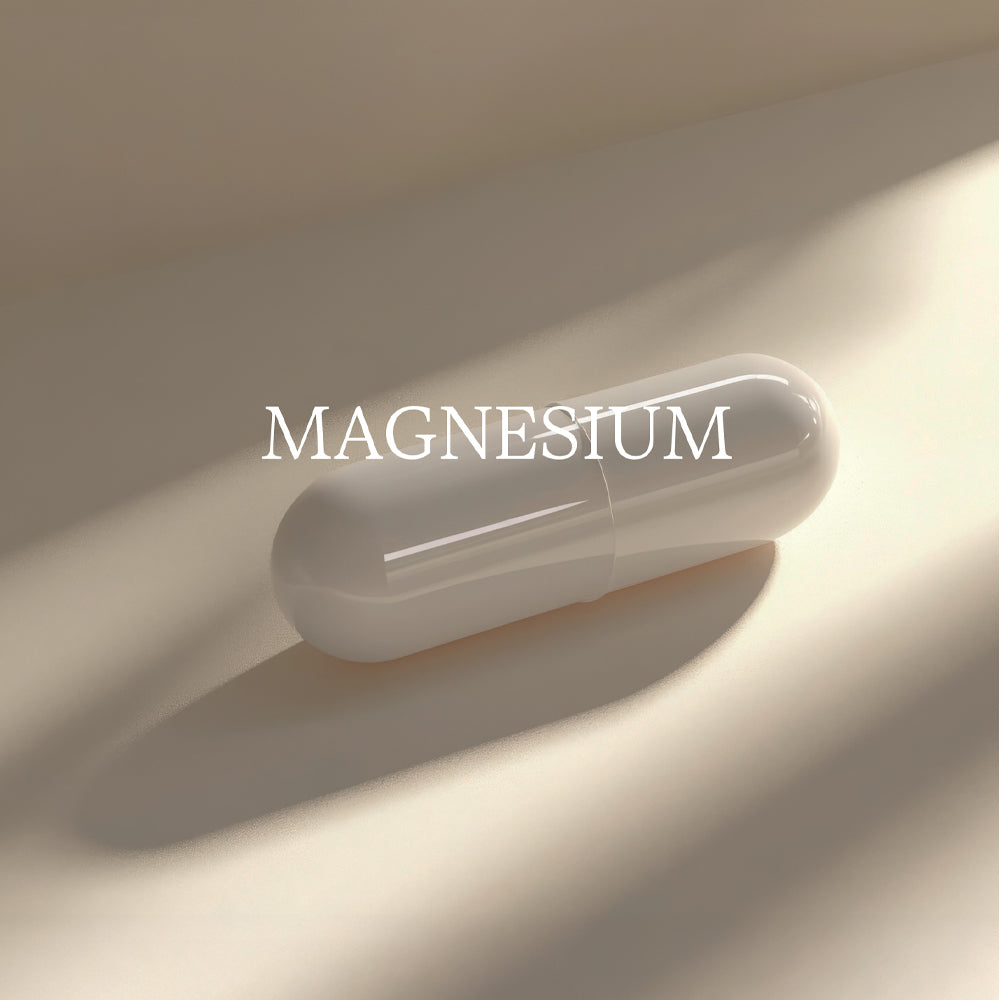 Pilule zoomée avec du magnésium à l'intérieur
