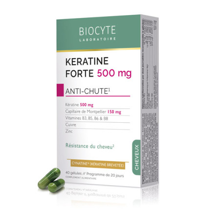 Keratine forte anti-chute 500 mg du laboratoire Biocyte
